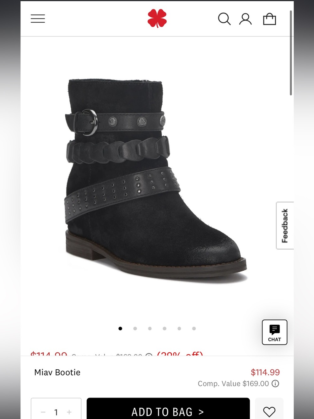 Lucky Brand Black Suede Miav Ankle Bootie